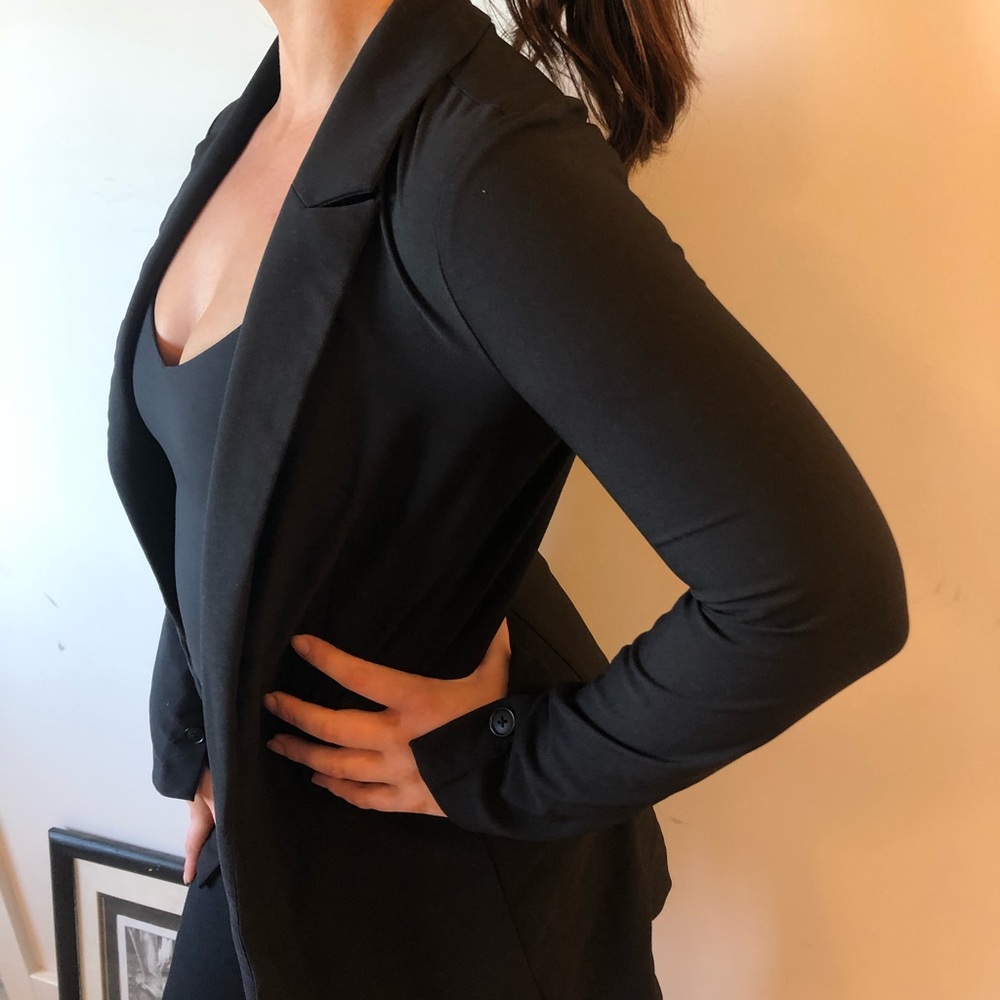 Oversized Black Blazer - Black - XS